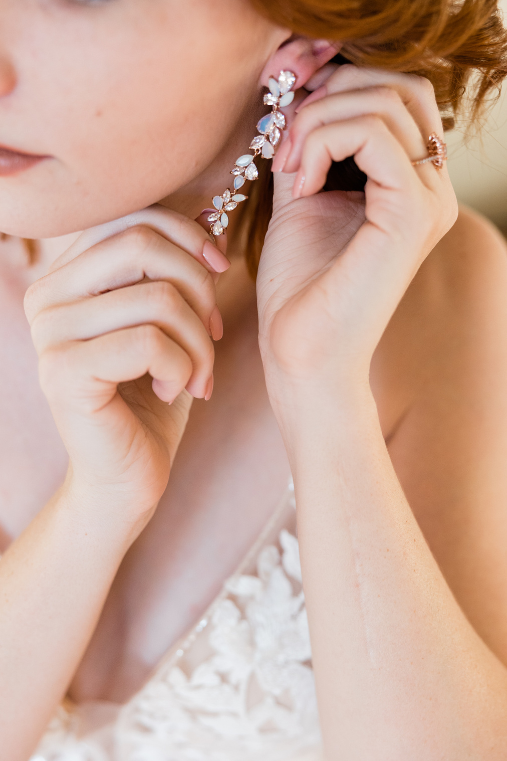 Bride Wearing Earring